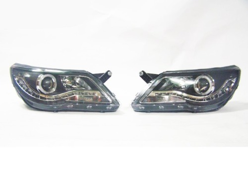 Head Lamp For Volkswagen Tiguan &#039;09-, Black Housing, EURO Type